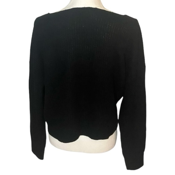 Women’s‎ Black Full Circle Trends O-Ring Tie Front Sweater - Picture 6 of 10